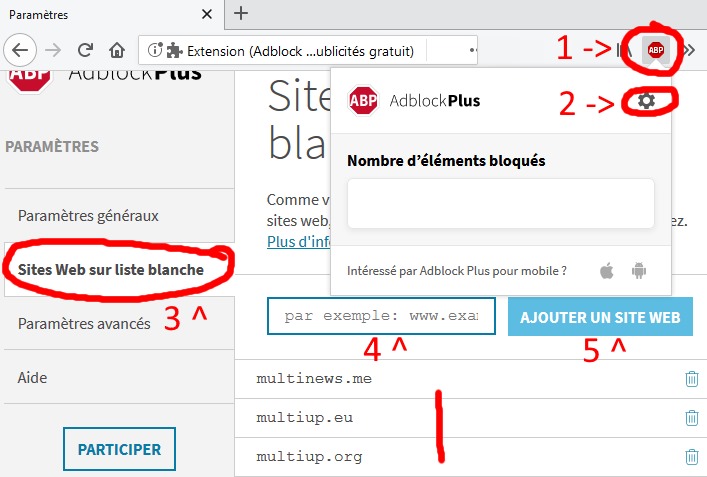 Tutoriel pour désactiver AdBlock